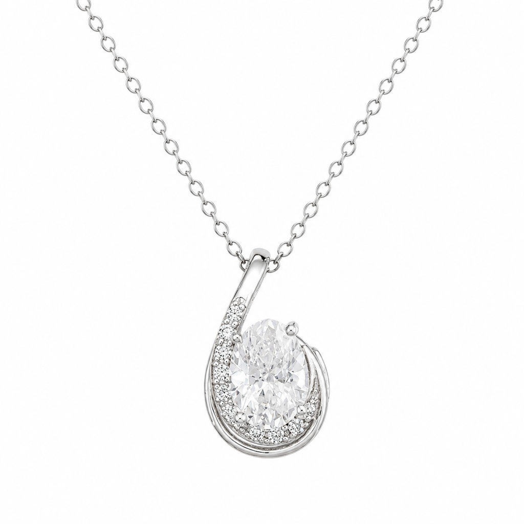 Pear Loop Halo Pendant