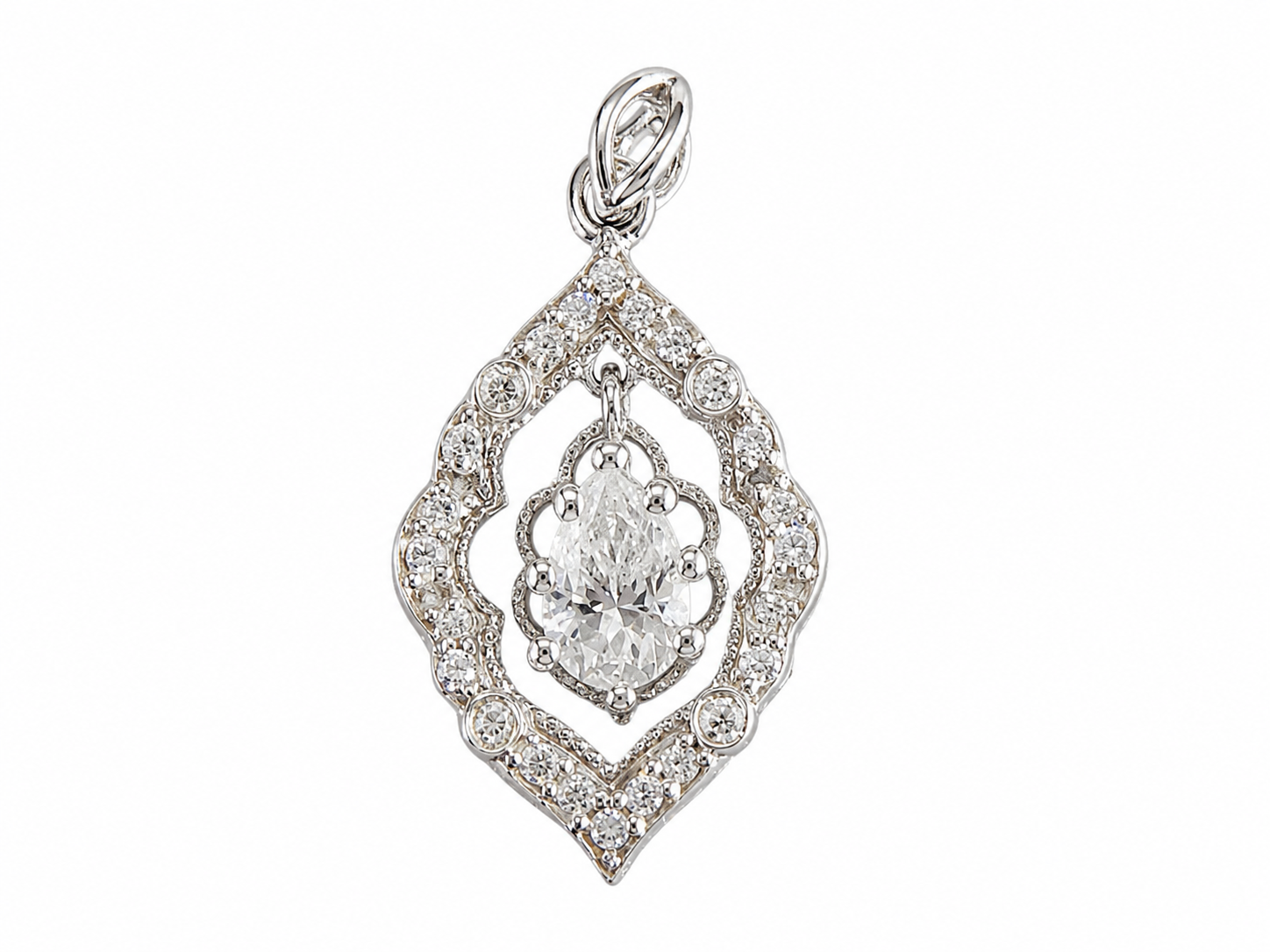 Lace Diamond Drop Pendant
