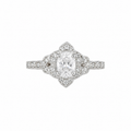 Vintage Scalloped Halo Ring