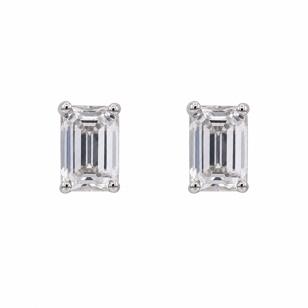 Emerald Cut Studs