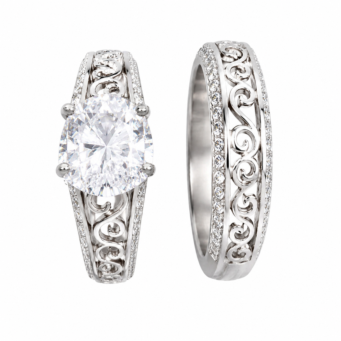 Vintage Scroll Stacking Ring Duo by Myraé