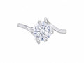 Wave Band Solitaire Ring