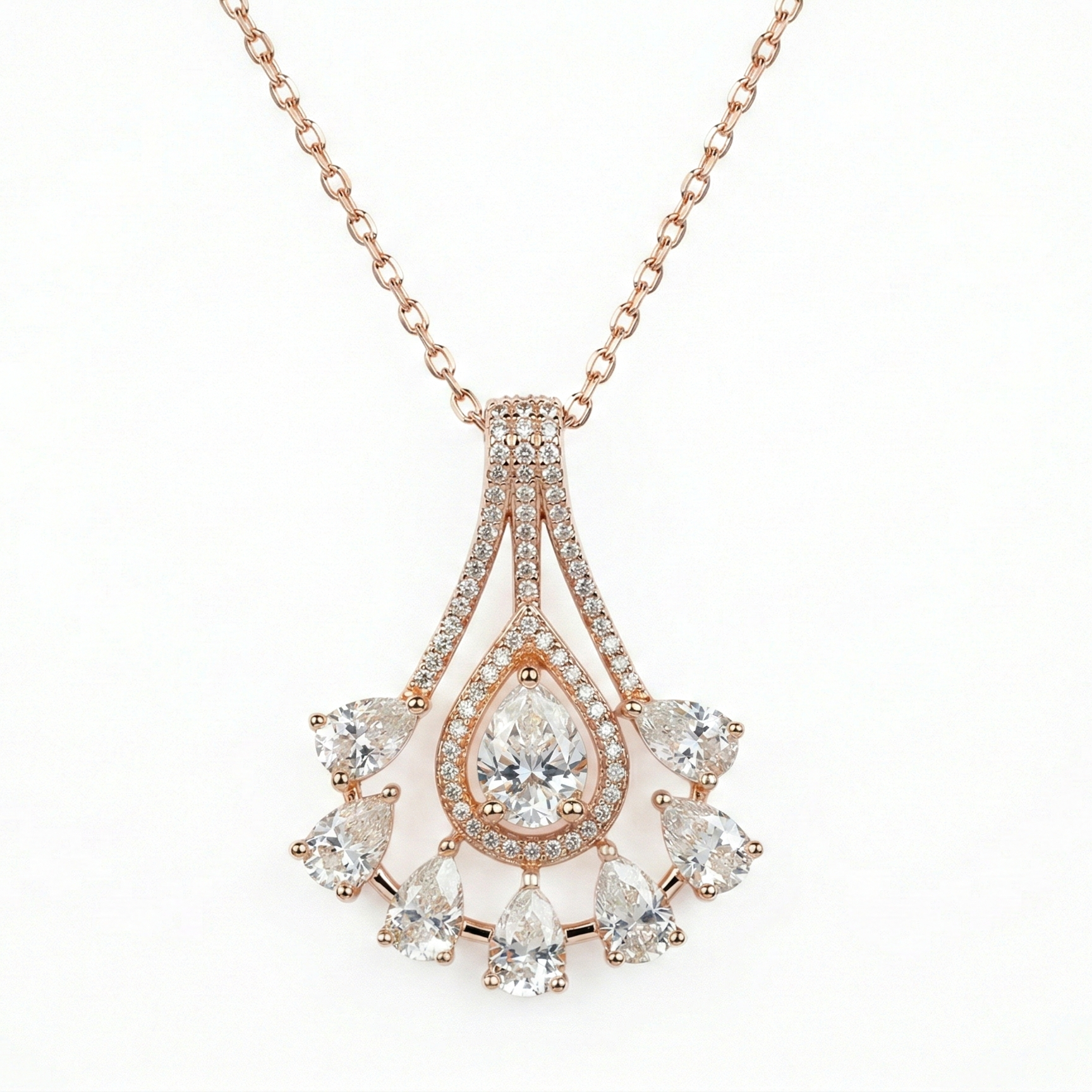 Deco Heirloom Pendant – Silver Moissanite Pendant – Myraé