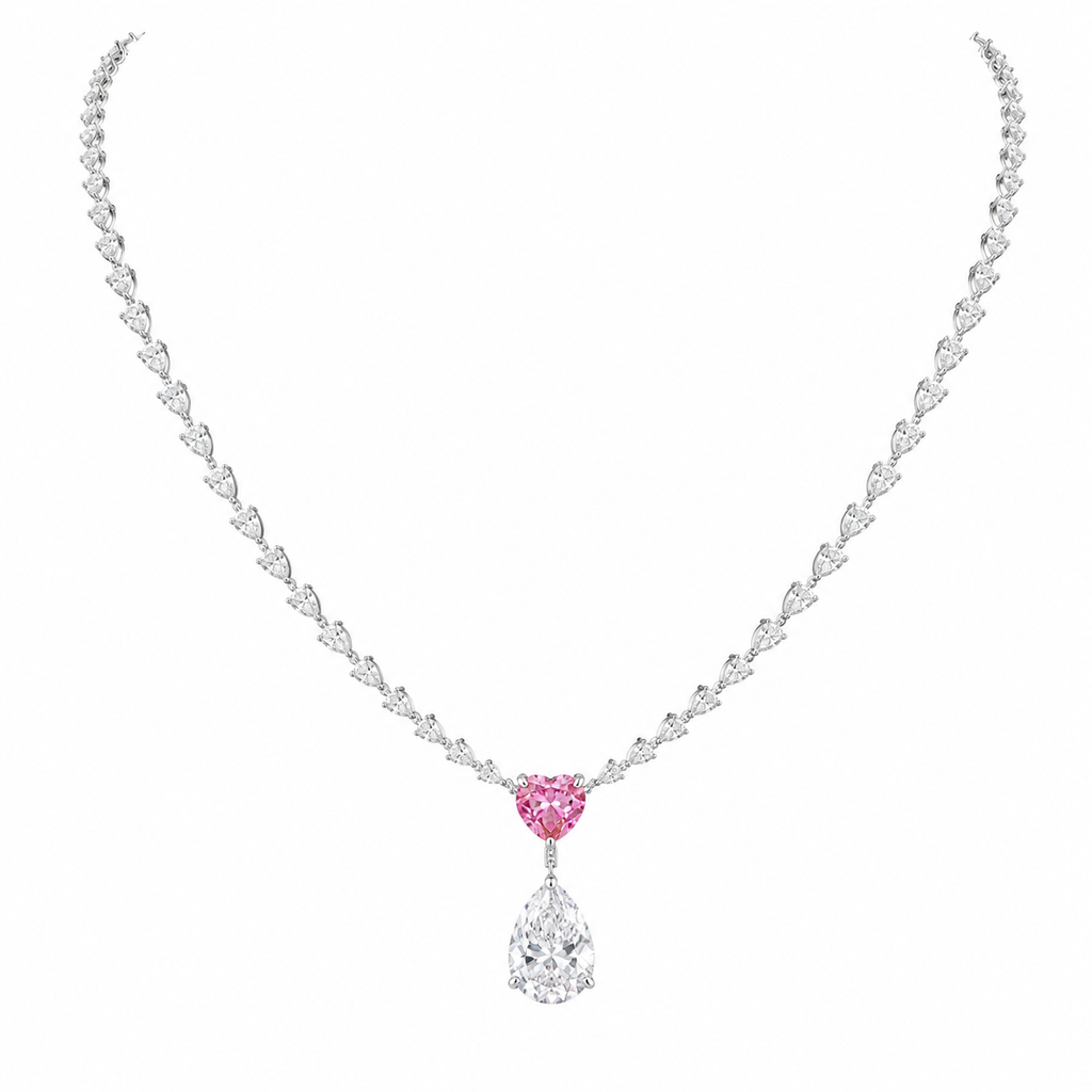 Heart Tennis Necklace