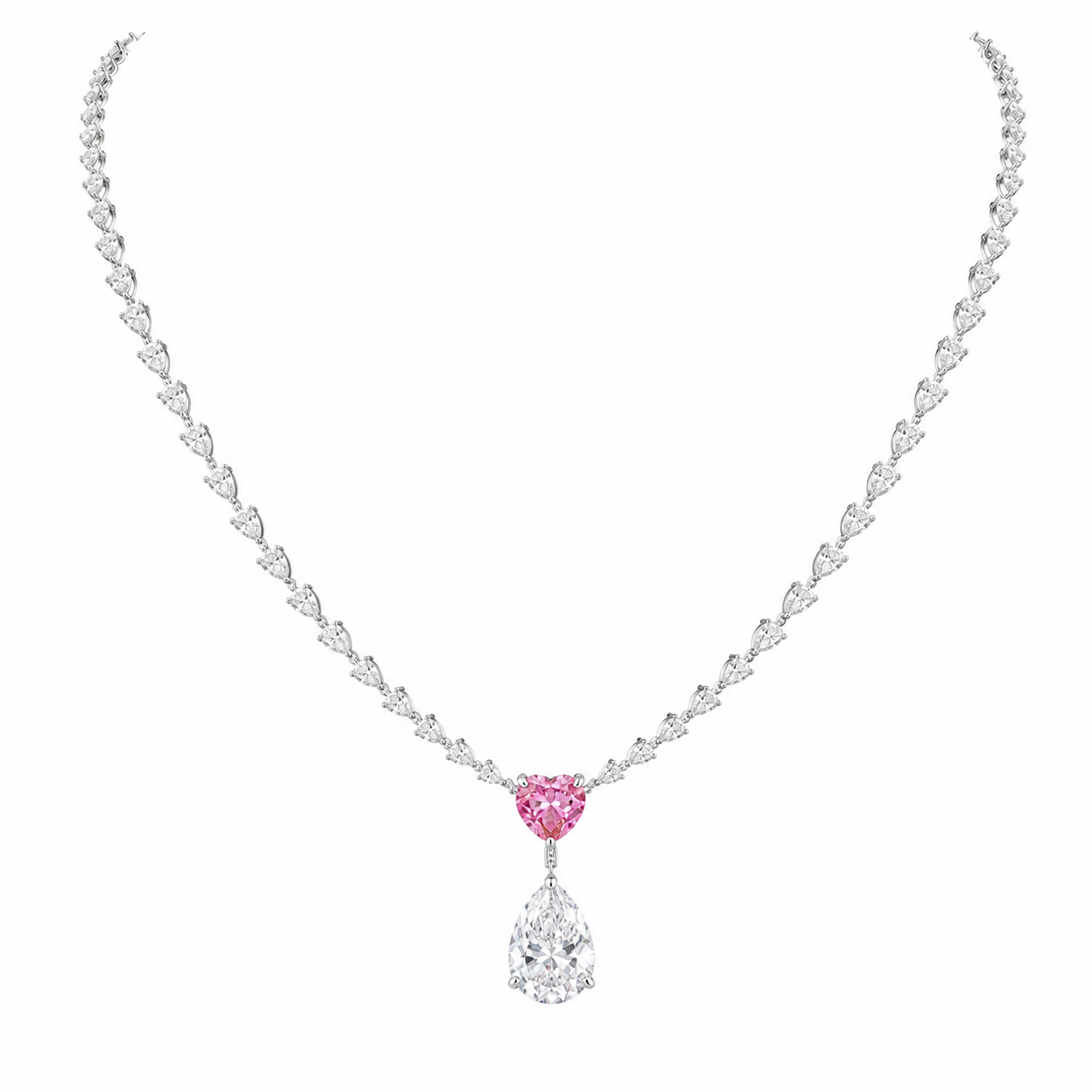 Heart Tennis Necklace