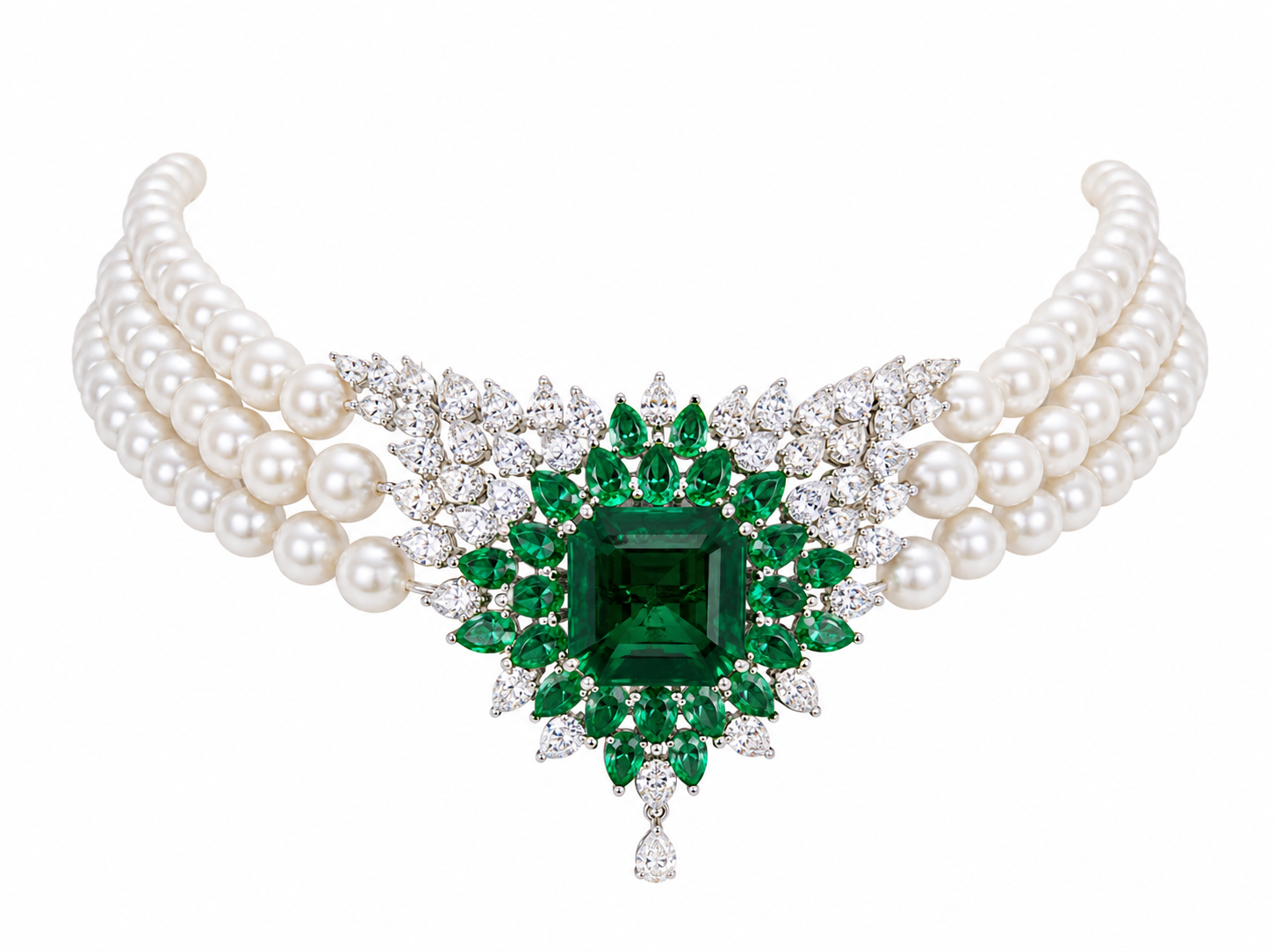 Pearl Emerald Wing Choker