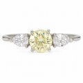 Canary Three Stone Ring
