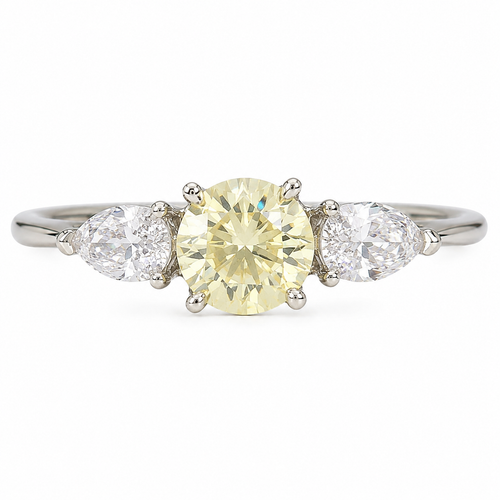 Canary Three Stone Ring