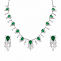 Pear Emerald Waterfall Necklace