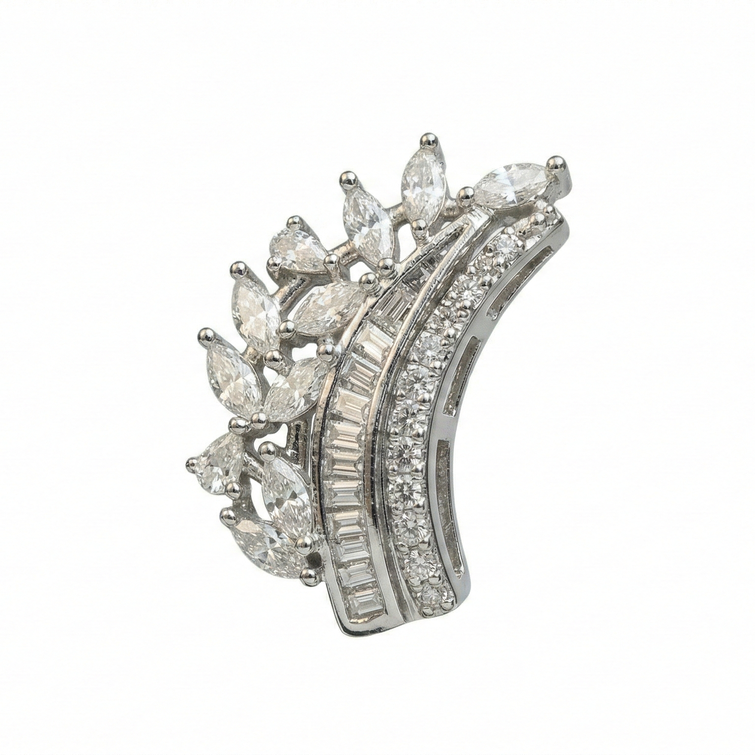 Celestial Wing Earrings – Silver Pave Moissanite Drop Earrings – Myraé
