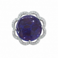 Tanzanite Cabochon Flower Ring