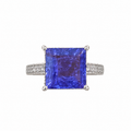 Princess Tanzanite Solitaire Ring