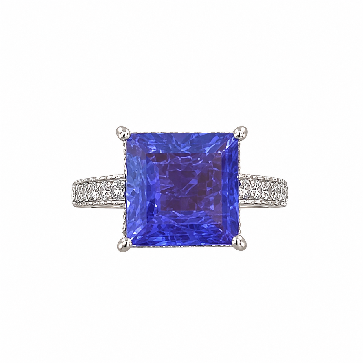 Princess Tanzanite Solitaire Ring
