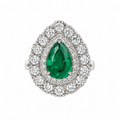 Double Halo Teardrop Ring