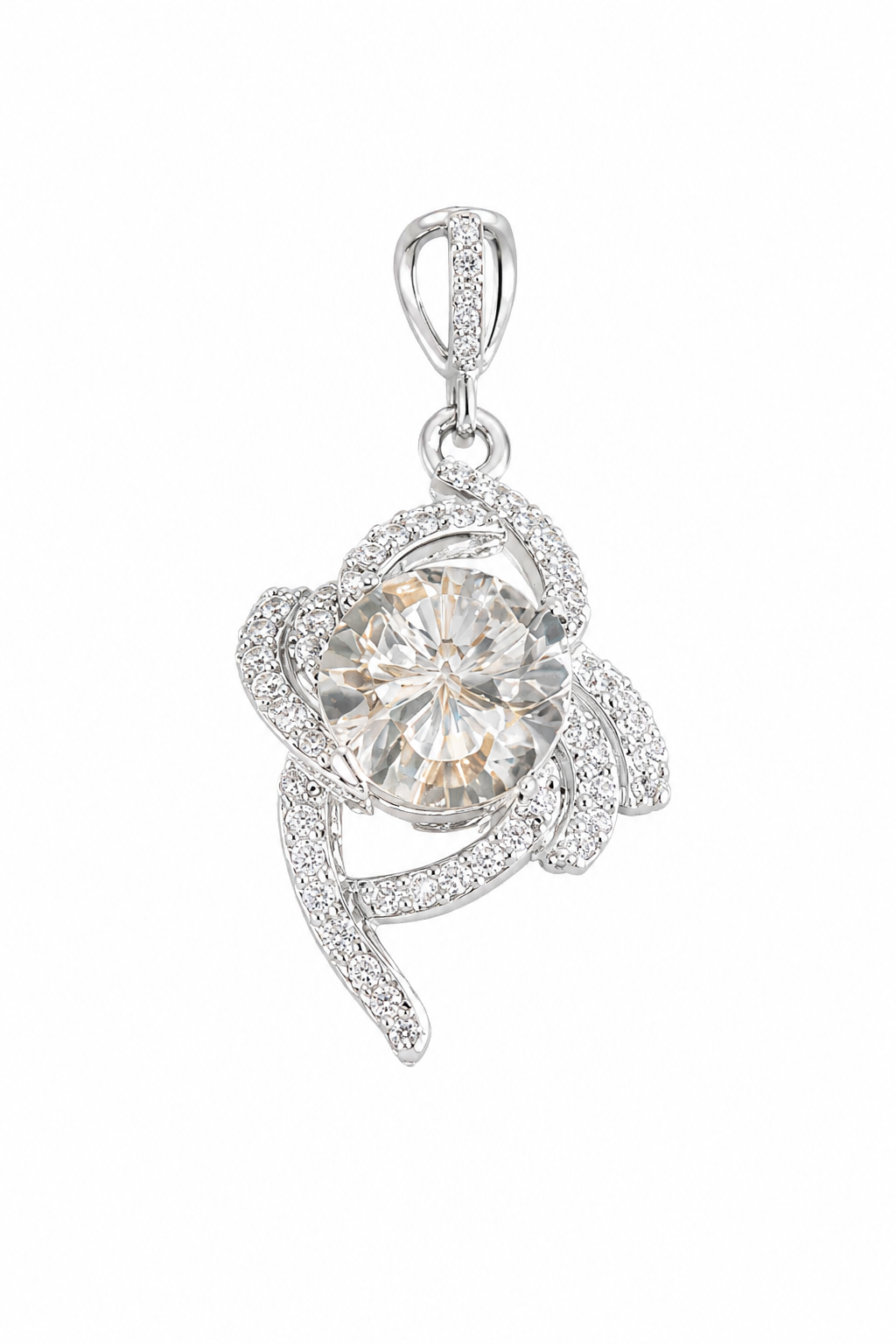 Floral Swirl Moissanite Pendant