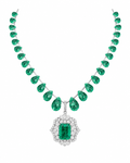 Emerald Briolette Cascade Necklace