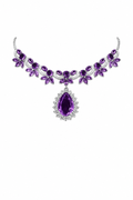 Amethyst Floral Drop Necklace in 925 sterling silver by Myraé
