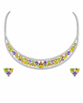 Harlequin Gemstone Collar Set in 925 sterling silver by Myraé