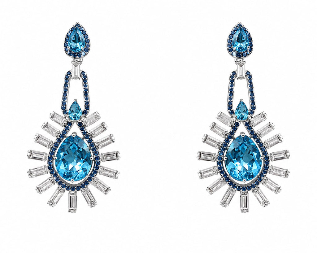 Sunburst Topaz Drop Earrings in 925 sterling silver by Myraé