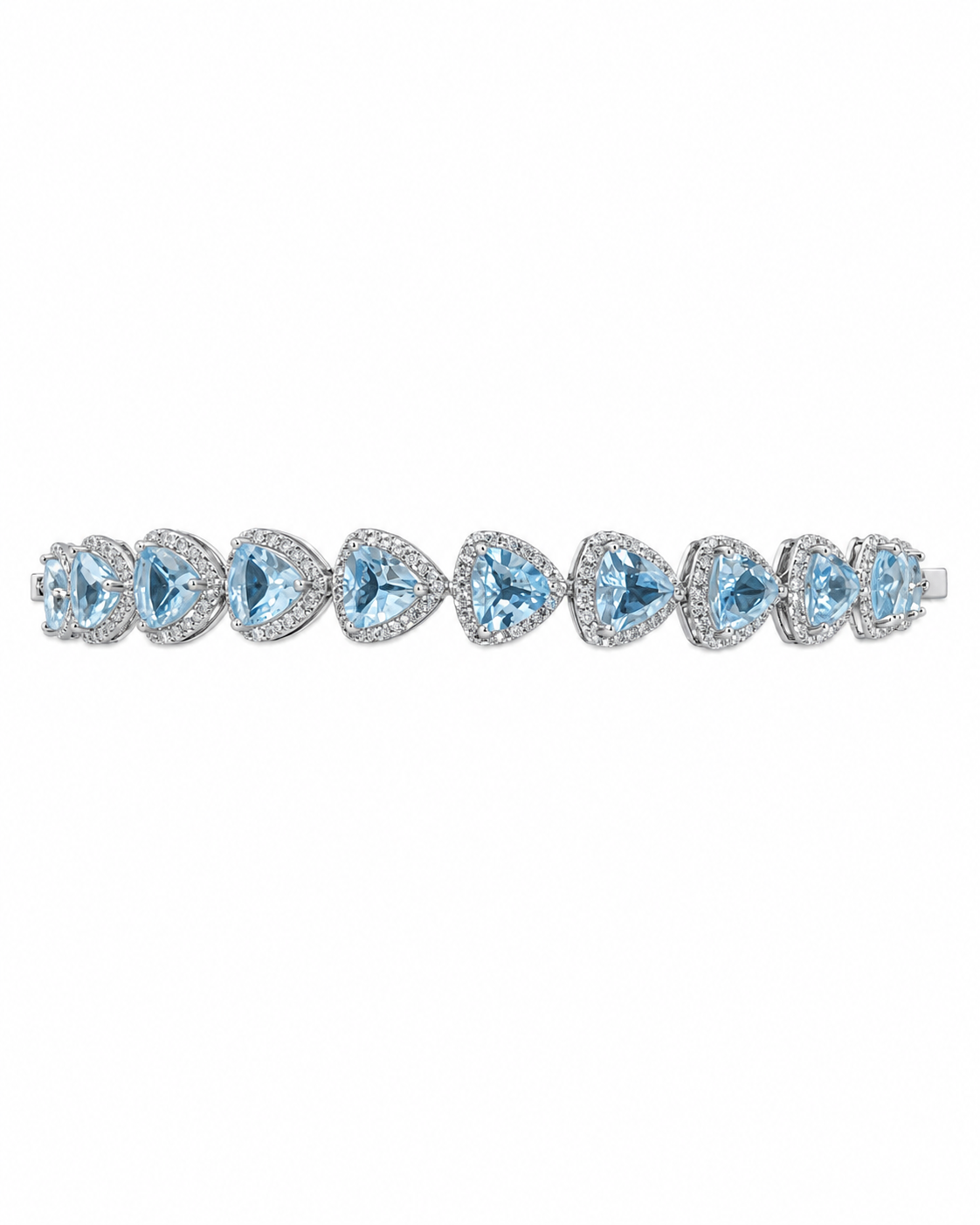 Trillion Halo Tennis Bracelet in 925 sterling silver by Myraé