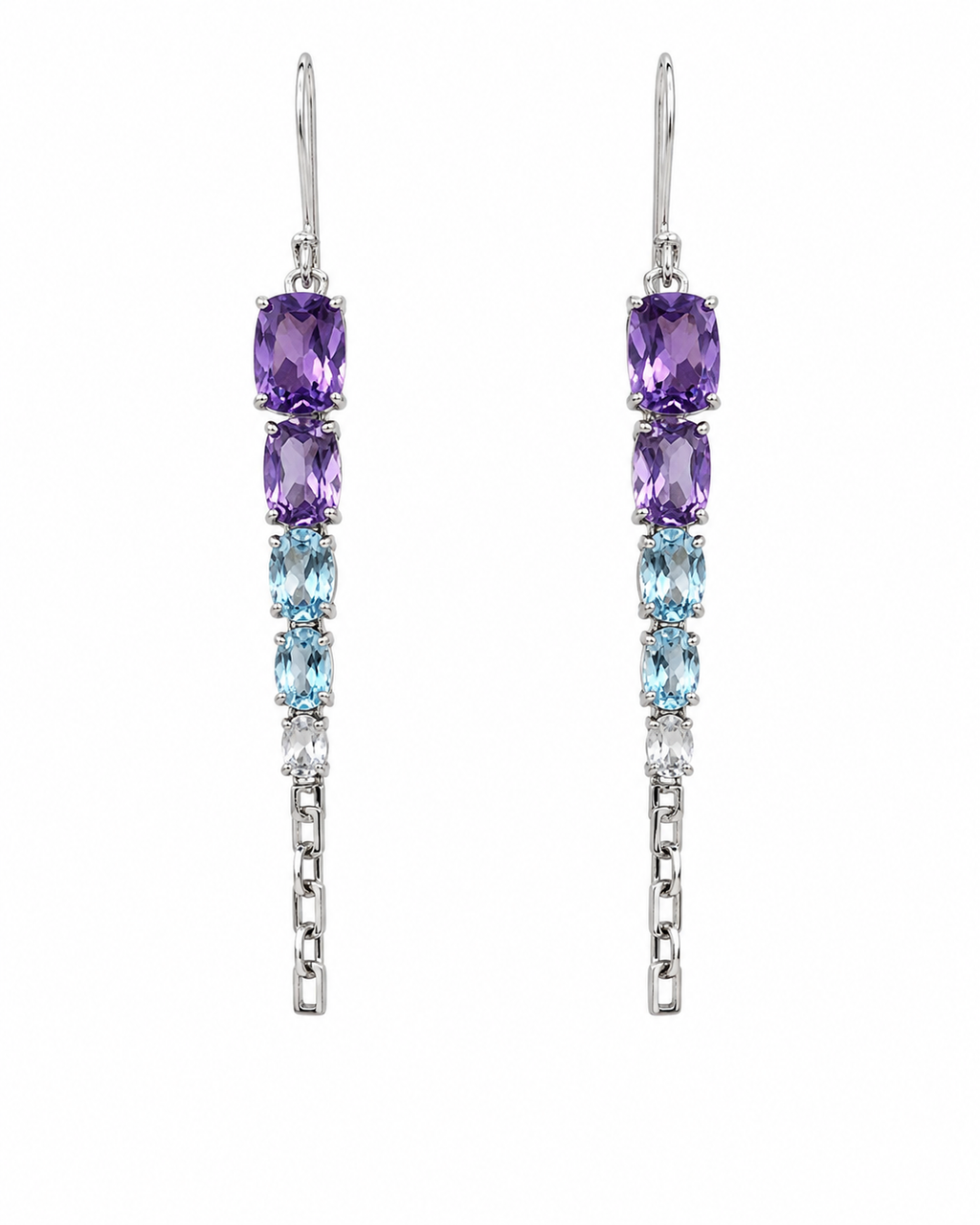 Ombre Cascade Chain Earrings in 925 sterling silver by Myraé