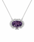 Ornate Scroll Amethyst Pendant