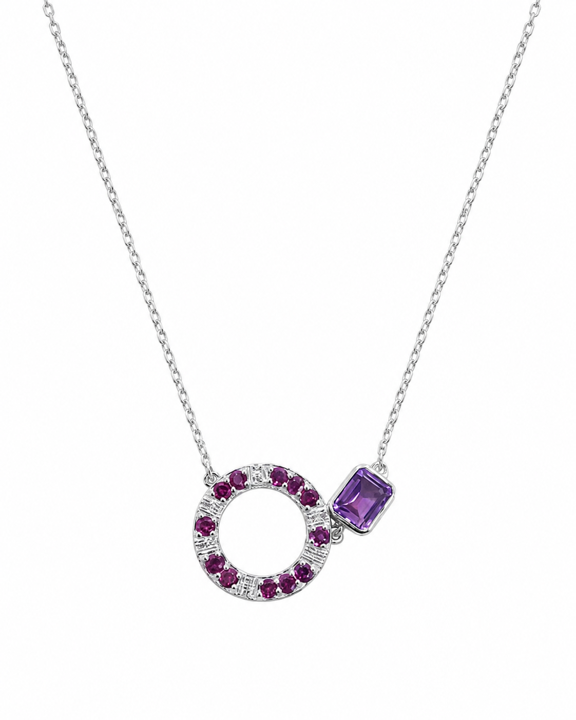 Open Circle Gemstone Pendant
