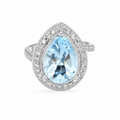 Sky Pear Halo Ring in 925 sterling silver by Myraé