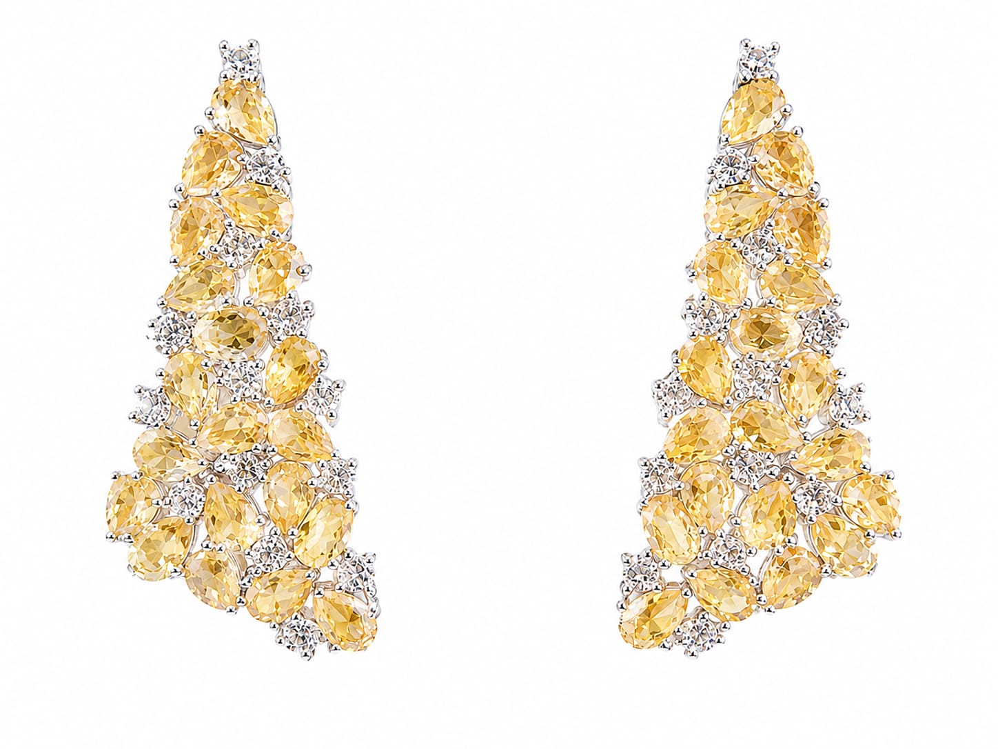 Citrine Cascade Drop Earrings in 925 sterling silver by Myraé