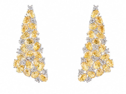 Citrine Cascade Drop Earrings in 925 sterling silver by Myraé