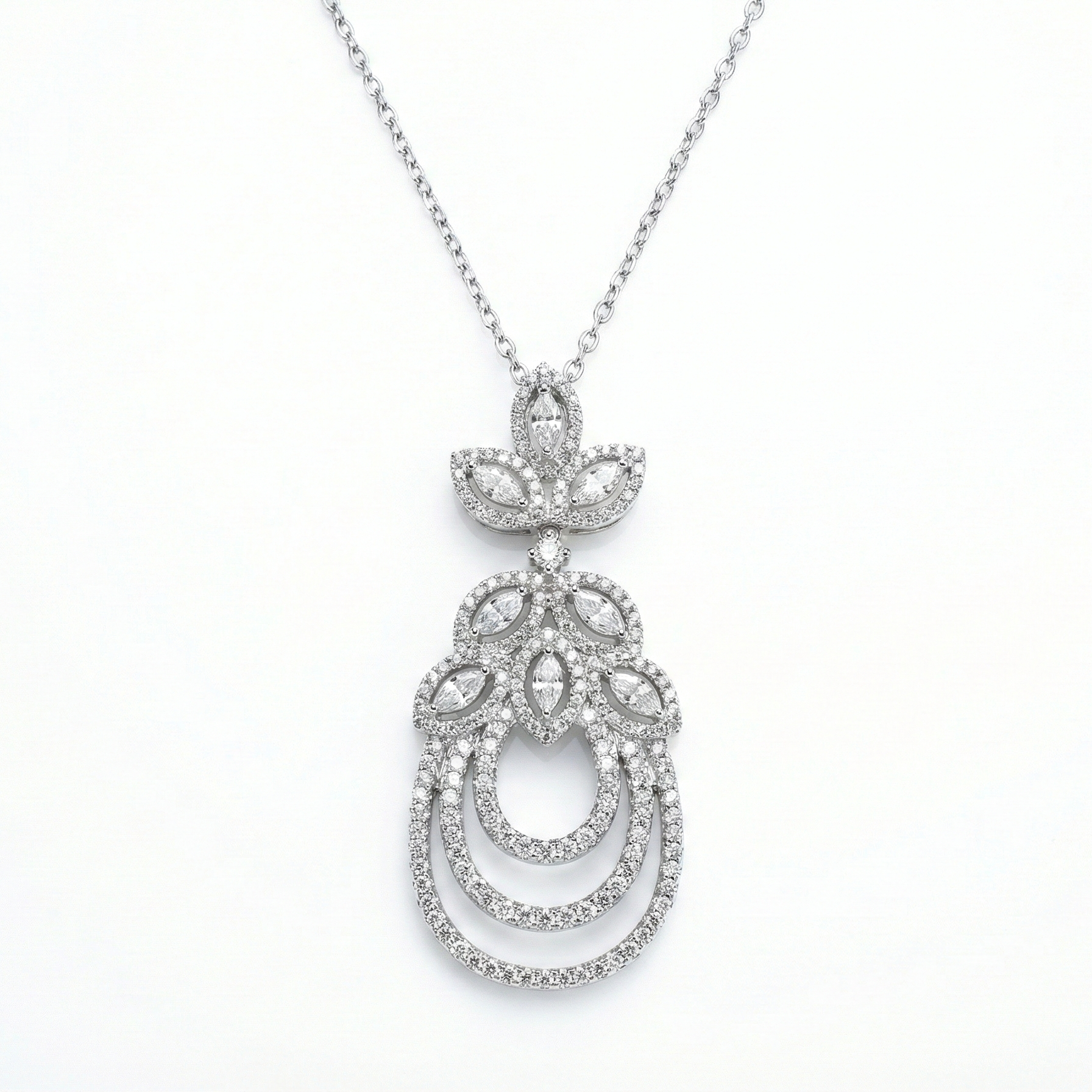Heritage Chandelier Set – Silver Moissanite Chandelier Earring Set – Myraé