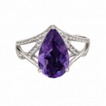 Amethyst Pear Split-Shank Ring in 925 sterling silver by Myraé