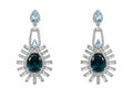 Teal Sunburst Drop Earrings in 925 sterling silver by Myraé