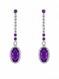 Amethyst Halo Drop Earrings in 925 sterling silver by Myraé