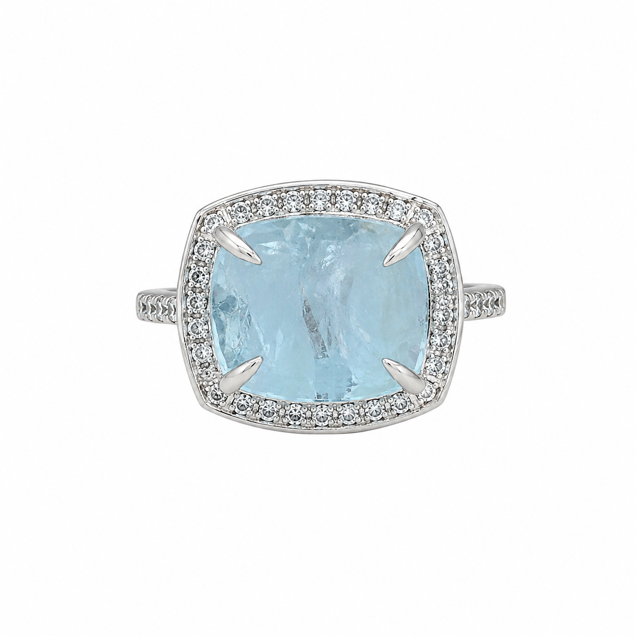 Rose Quartz Cabochon Ring in 925 sterling silver by Myraé