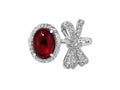 Garnet Cabochon Halo Ring in 925 sterling silver by Myraé