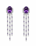Amethyst Fringe Chandelier Earrings in 925 sterling silver by Myraé