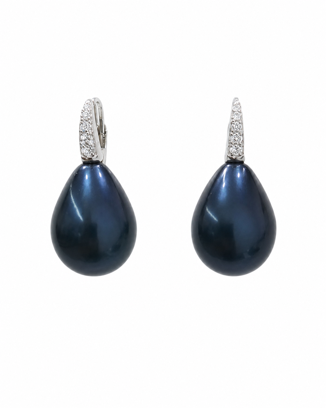 Black Pearl Teardrop Earrings in 925 sterling silver by Myraé