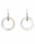 Pearl Pavé Hoop Earrings in 925 sterling silver by Myraé
