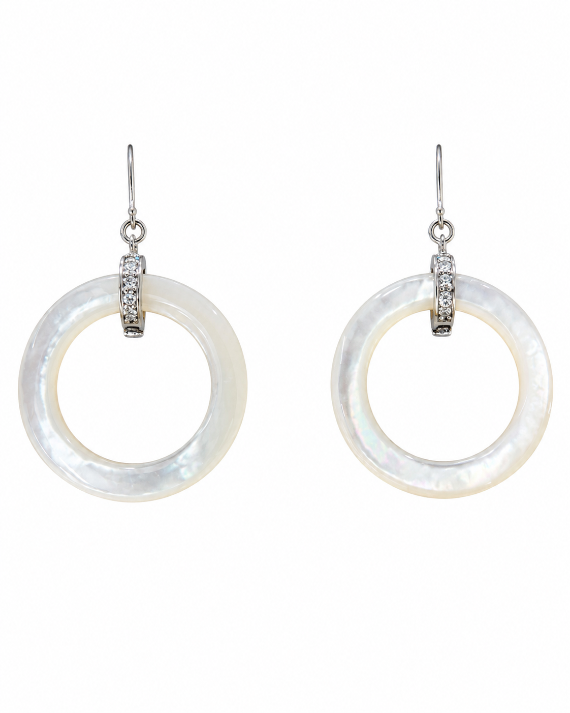 Pearl Pavé Hoop Earrings in 925 sterling silver by Myraé