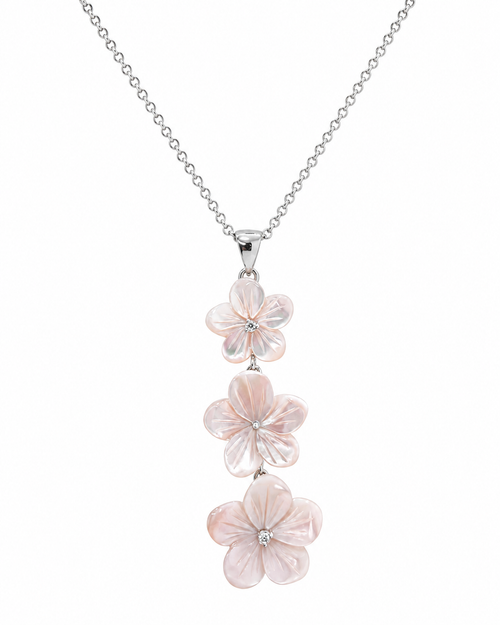 Blush Pearl Flower Trio Pendant
