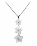 White Pearl Flower Trio Pendant