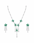 Emerald Blossom Tassel Set in 925 sterling silver by Myraé