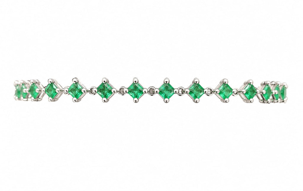 Emerald Kite Tennis Bracelet in 925 sterling silver by Myraé