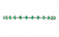 Emerald Kite Tennis Bracelet in 925 sterling silver by Myraé