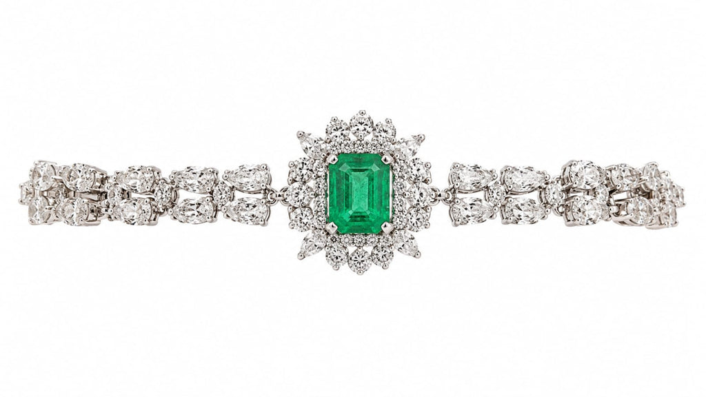 Emerald Halo Centre Bracelet