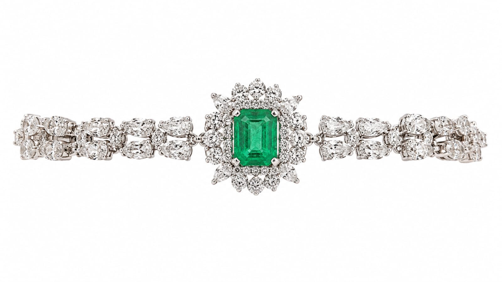 Emerald Halo Centre Bracelet