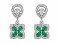 Emerald Clover Drop Earrings in 925 sterling silver by Myraé