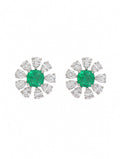 Emerald Sunburst Studs in 925 sterling silver by Myraé