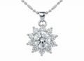 Wildflower Pendant – Silver Moissanite Floral Pendant – Myraé